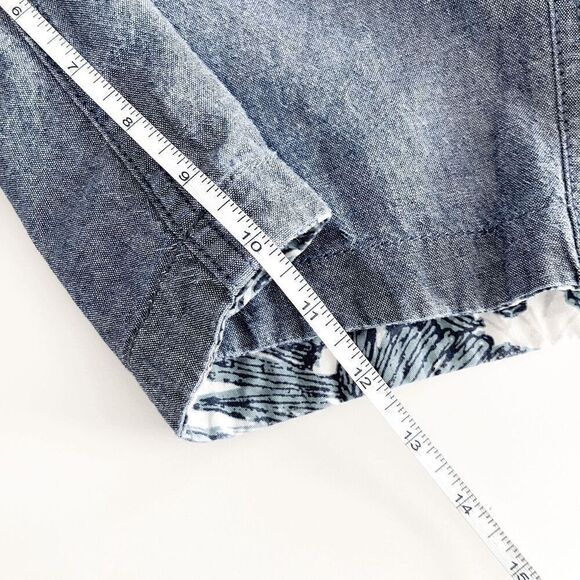 Gap Mens Reversible Bermuda Chino Floral Leaf Print Short Blue Green Size 34 - Picture 10 of 11